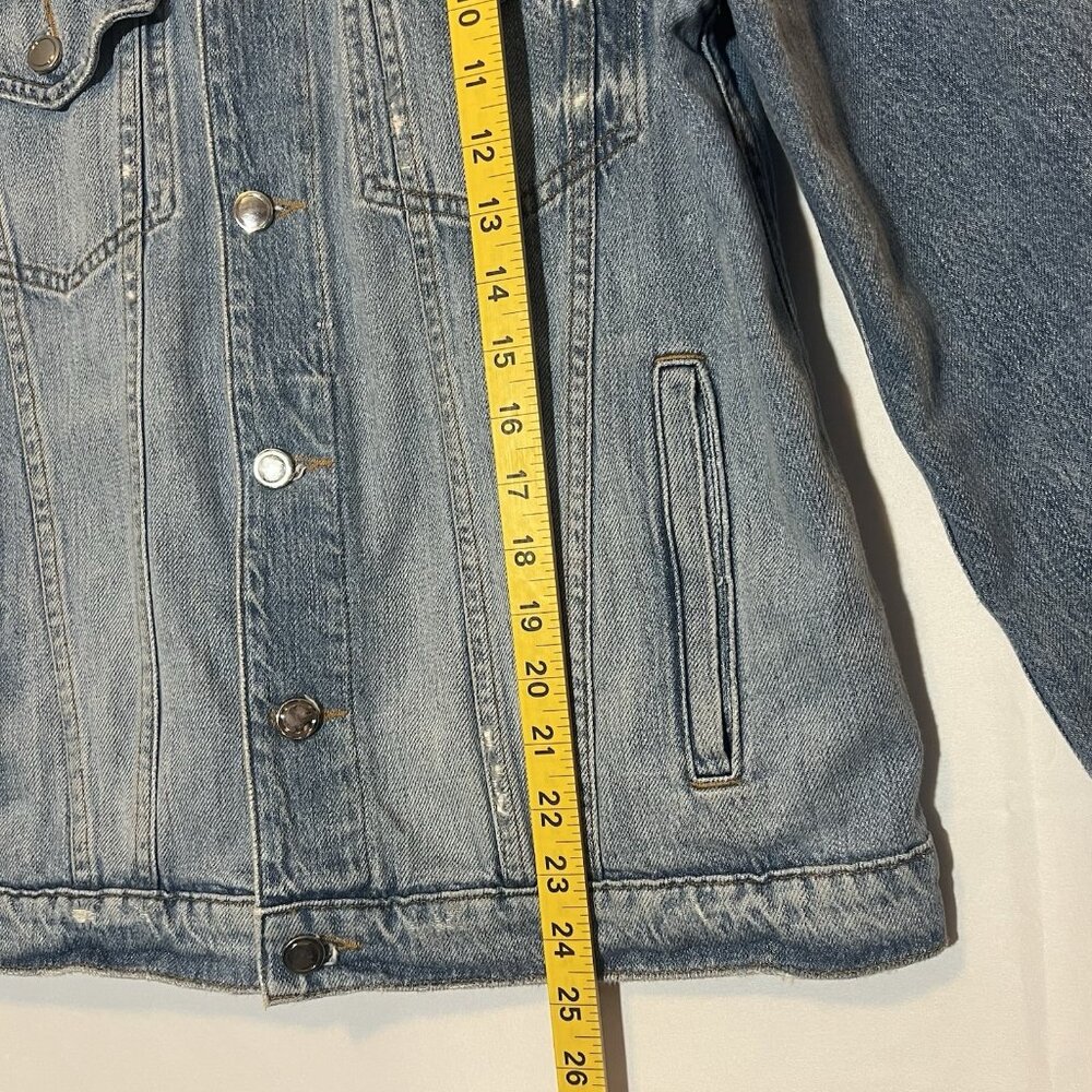 Good American Women’s Denim Jacket Size 2/3 Medium/ Large Blue Letter A Cotton - Picture 7 of 13